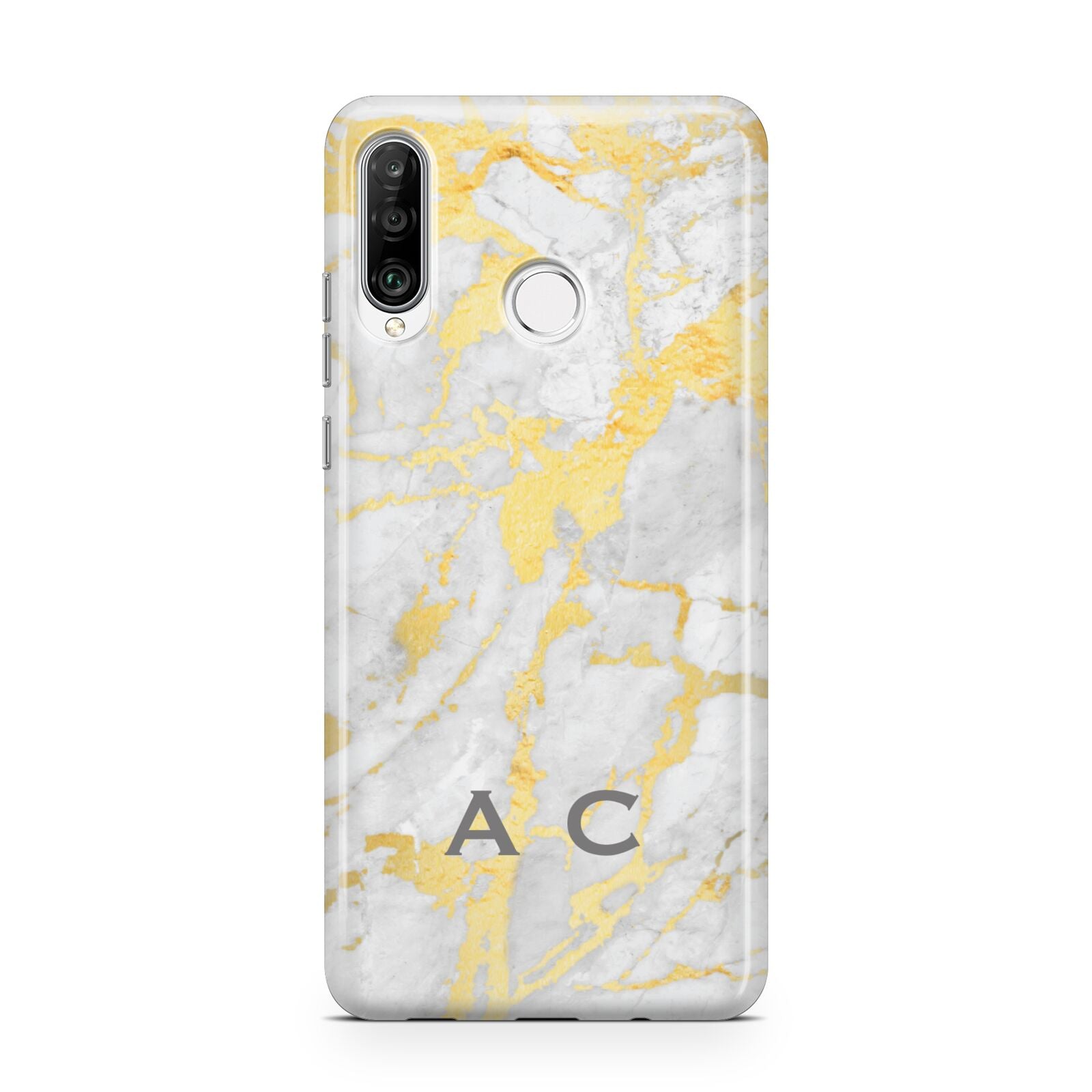 Gold Marble Initials Personalised Huawei P30 Lite Phone Case