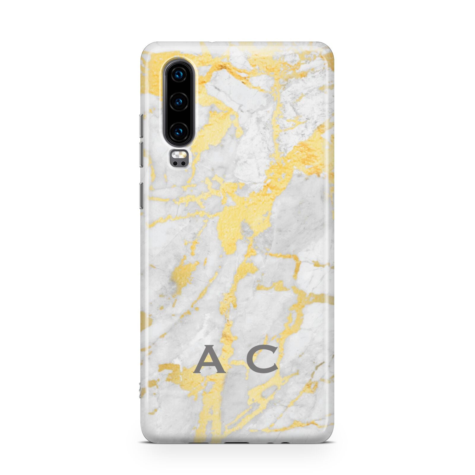 Gold Marble Initials Personalised Huawei P30 Phone Case