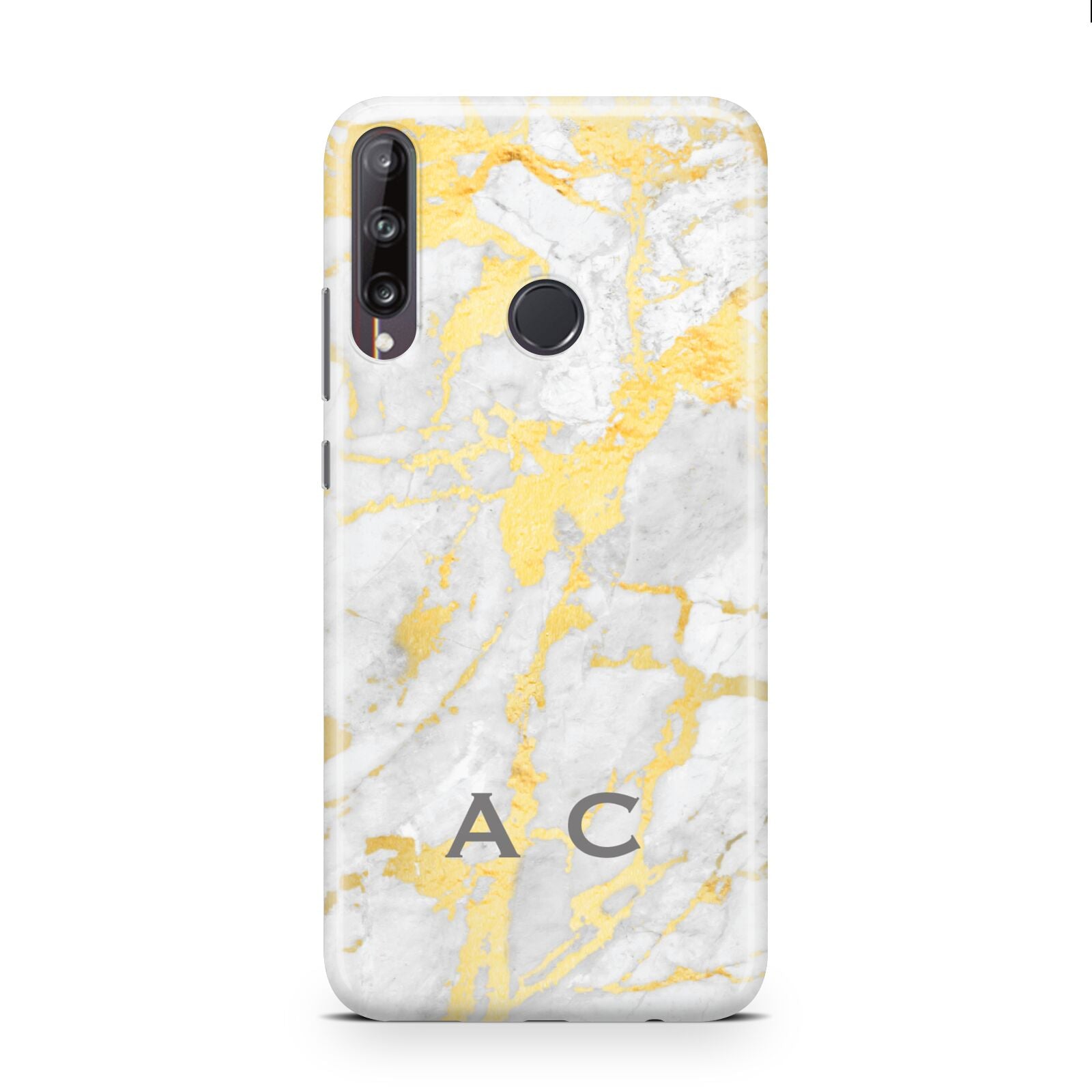 Gold Marble Initials Personalised Huawei P40 Lite E Phone Case