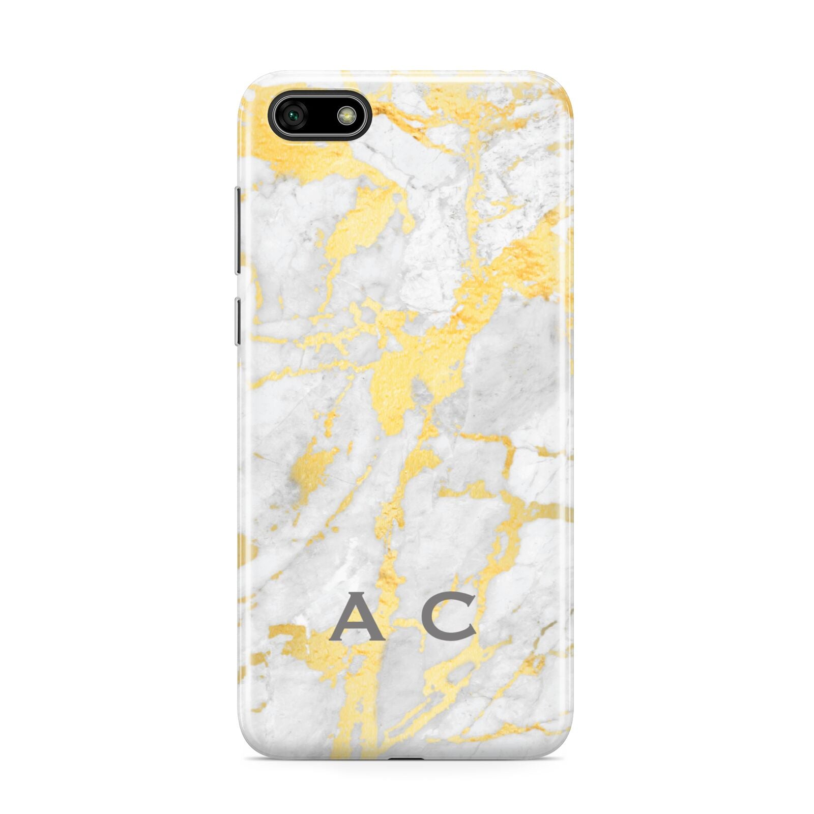 Gold Marble Initials Personalised Huawei Y5 Prime 2018 Phone Case