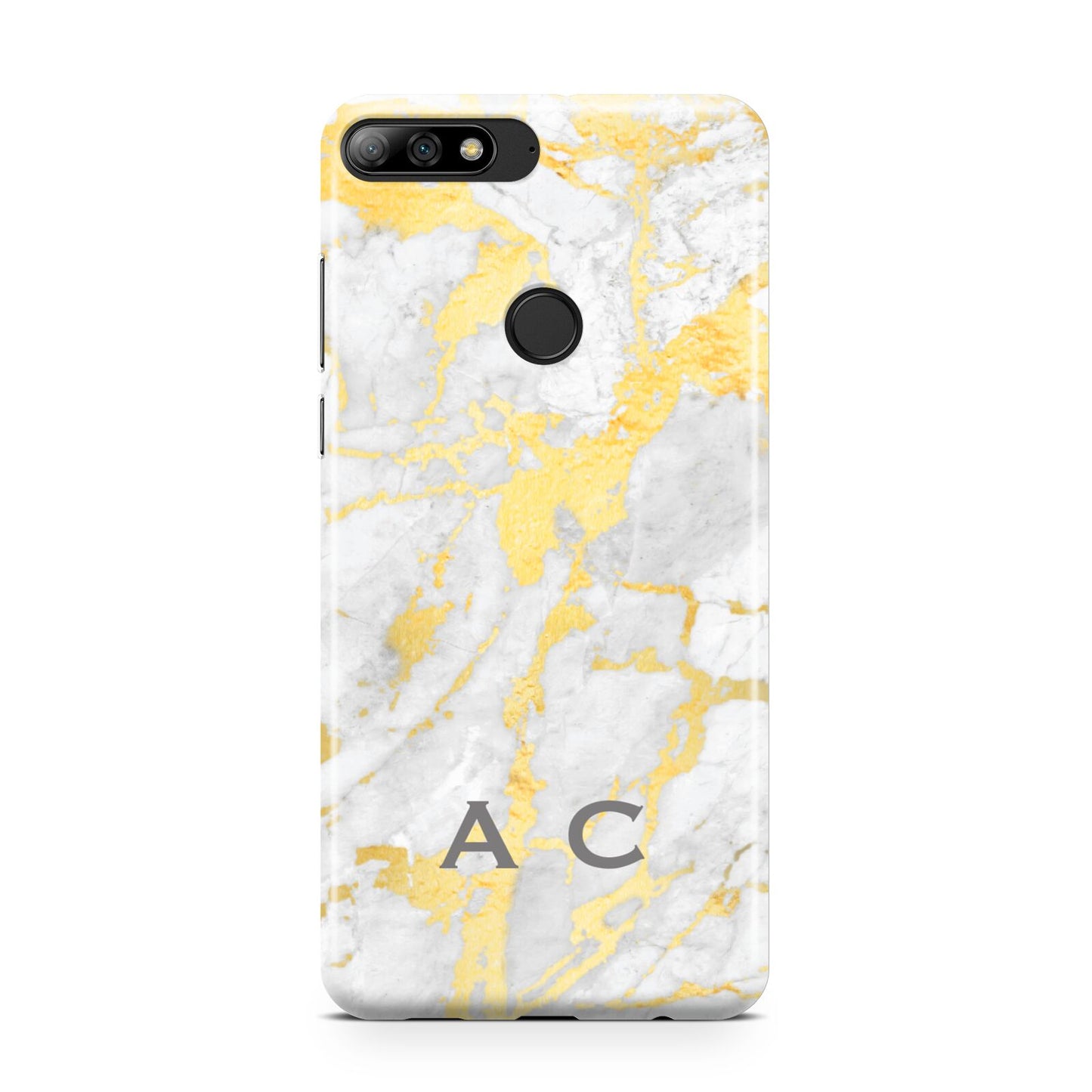 Gold Marble Initials Personalised Huawei Y7 2018