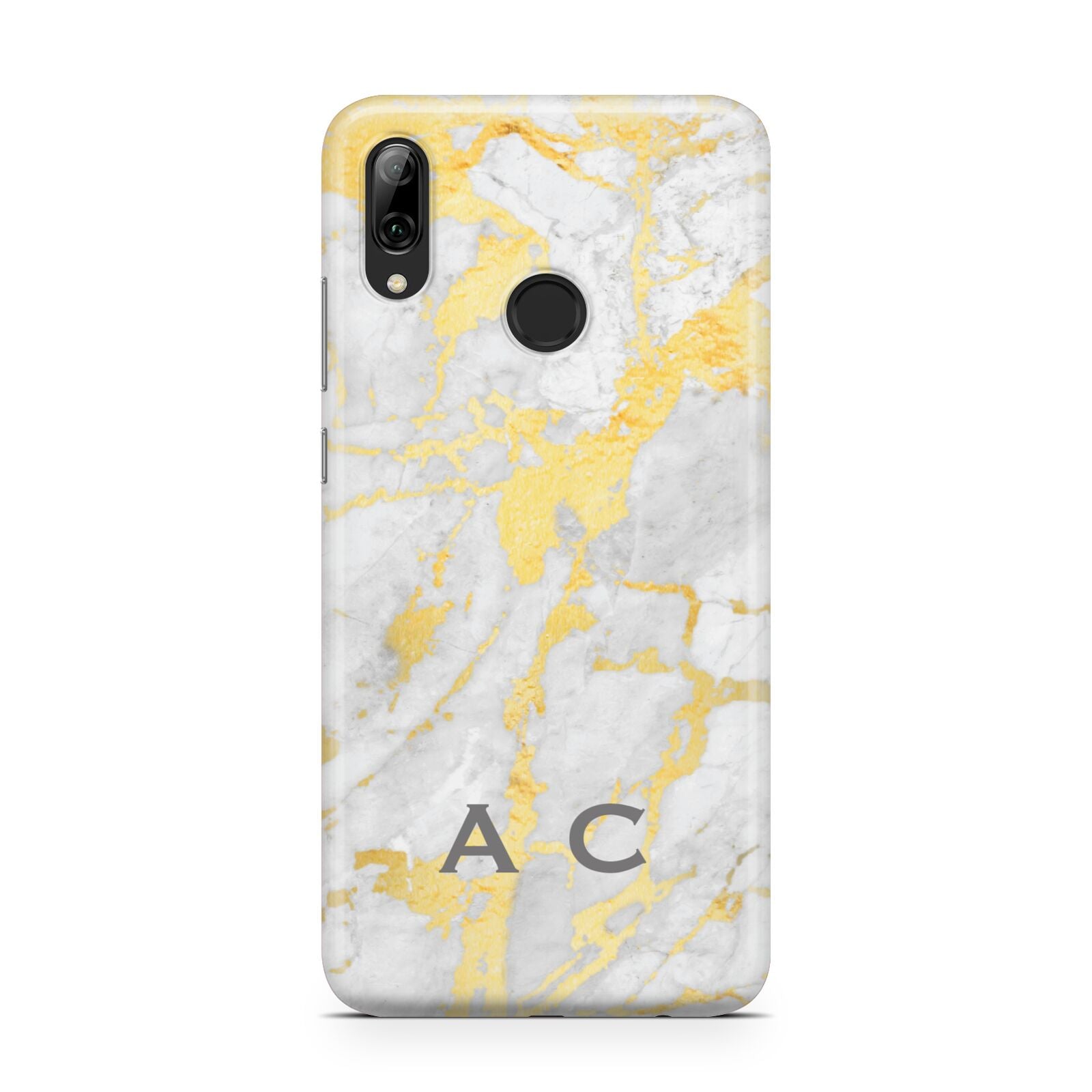 Gold Marble Initials Personalised Huawei Y7 2019