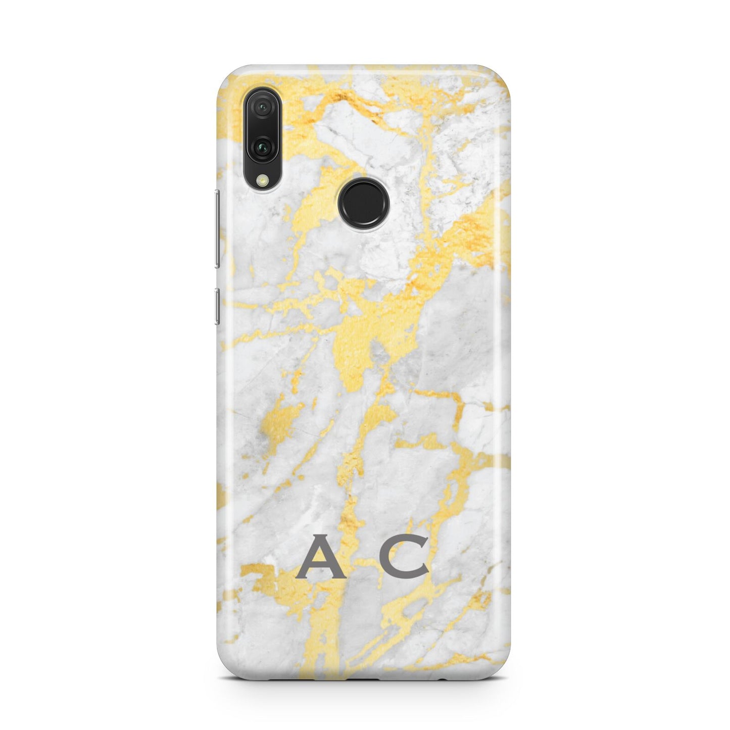 Gold Marble Initials Personalised Huawei Y9 2019