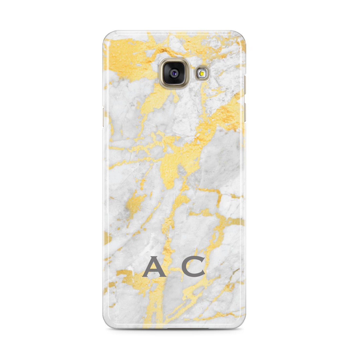 Gold Marble Initials Personalised Samsung Galaxy A3 2016 Case on gold phone