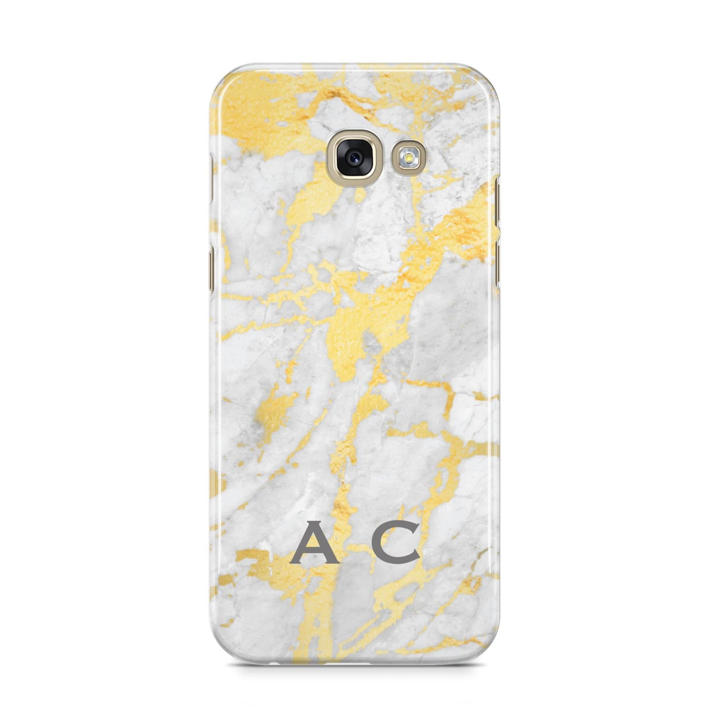 Gold Marble Initials Personalised Samsung Galaxy A5 2017 Case on gold phone