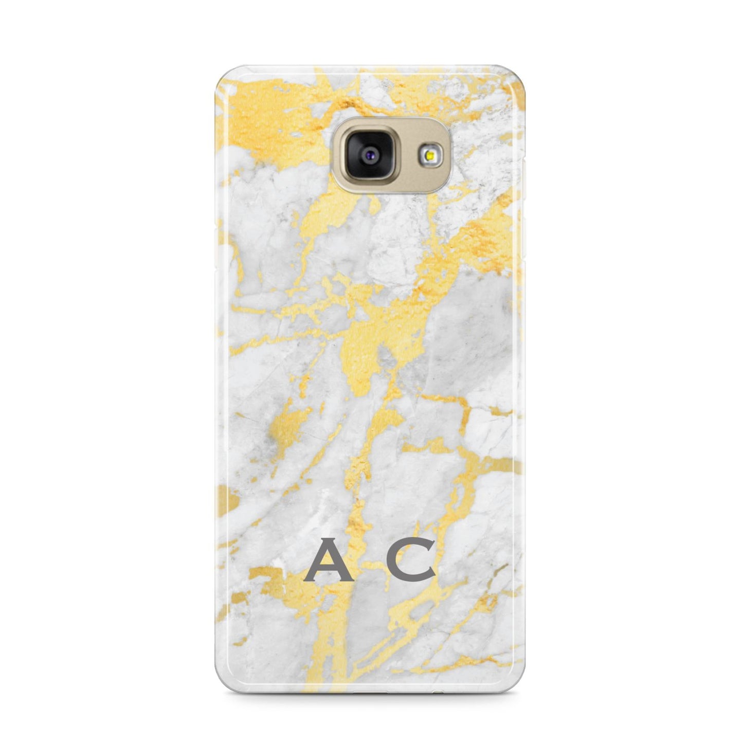 Gold Marble Initials Personalised Samsung Galaxy A9 2016 Case on gold phone