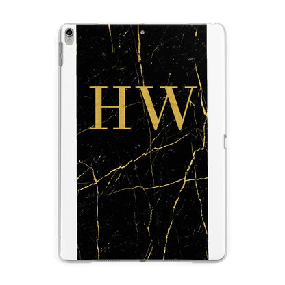 Gold Marble Monogram Personalised Apple iPad Silver Case