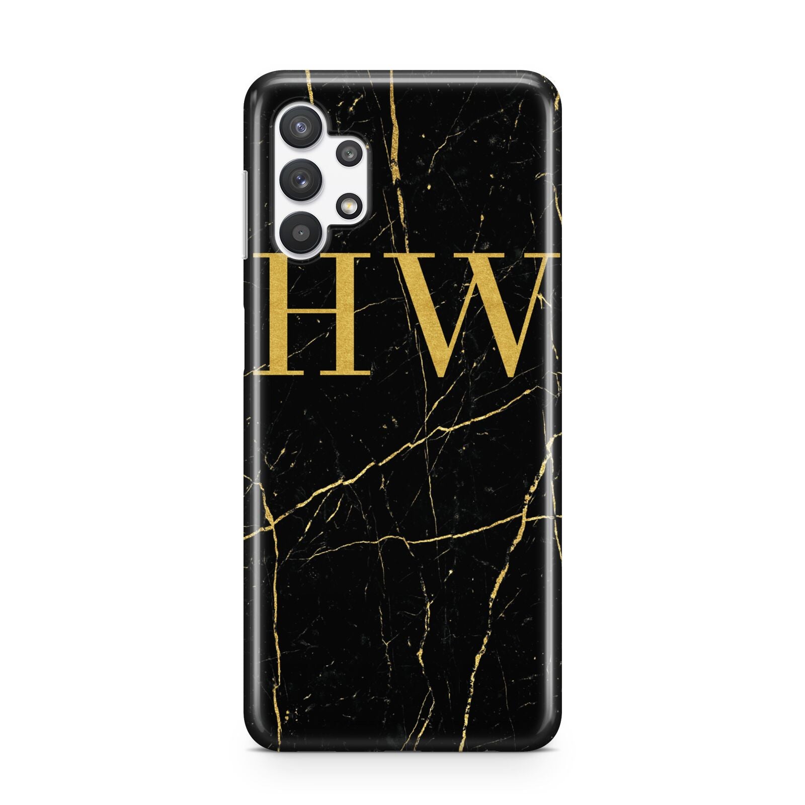 Gold Marble Monogram Personalised Samsung A32 5G Case