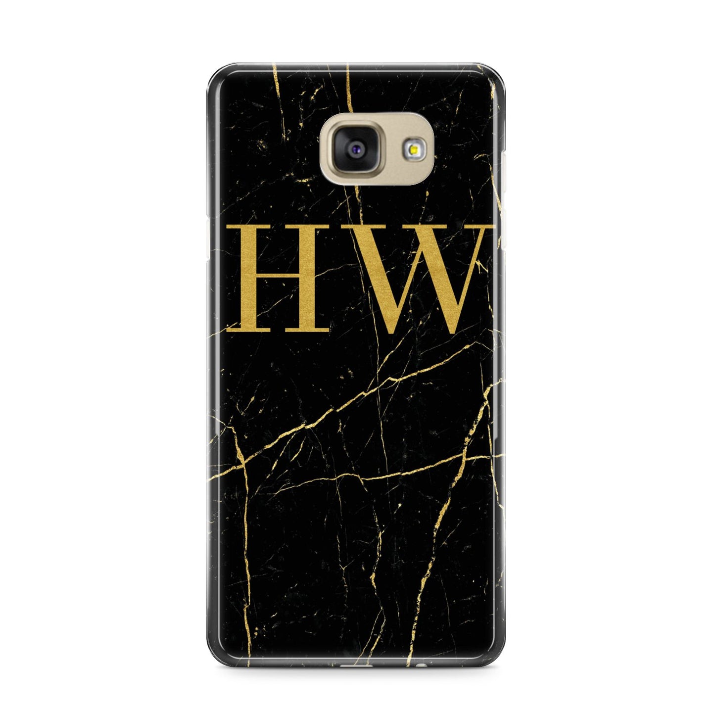 Gold Marble Monogram Personalised Samsung Galaxy A9 2016 Case on gold phone