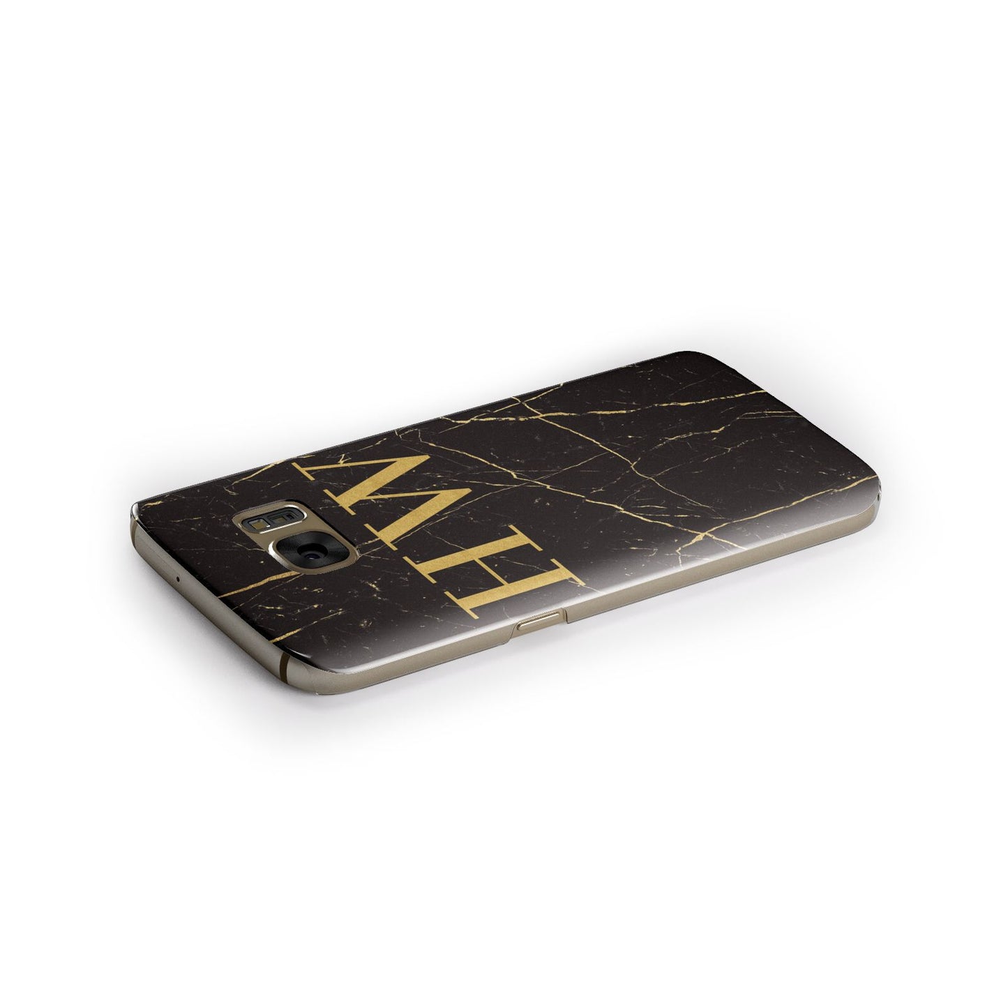 Gold Marble Monogram Personalised Samsung Galaxy Case Side Close Up