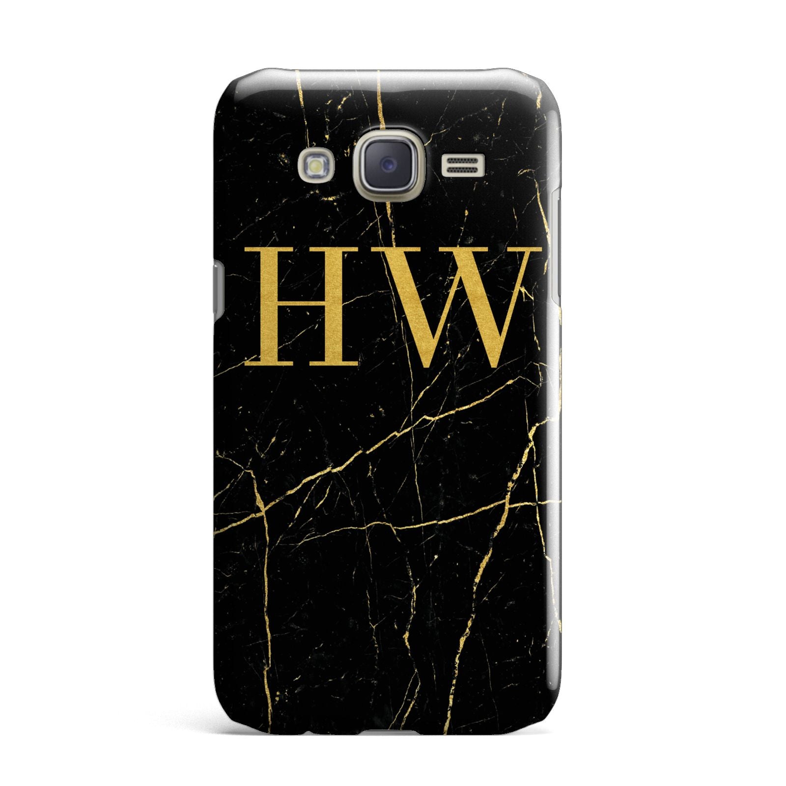 Gold Marble Monogram Personalised Samsung Galaxy J7 Case