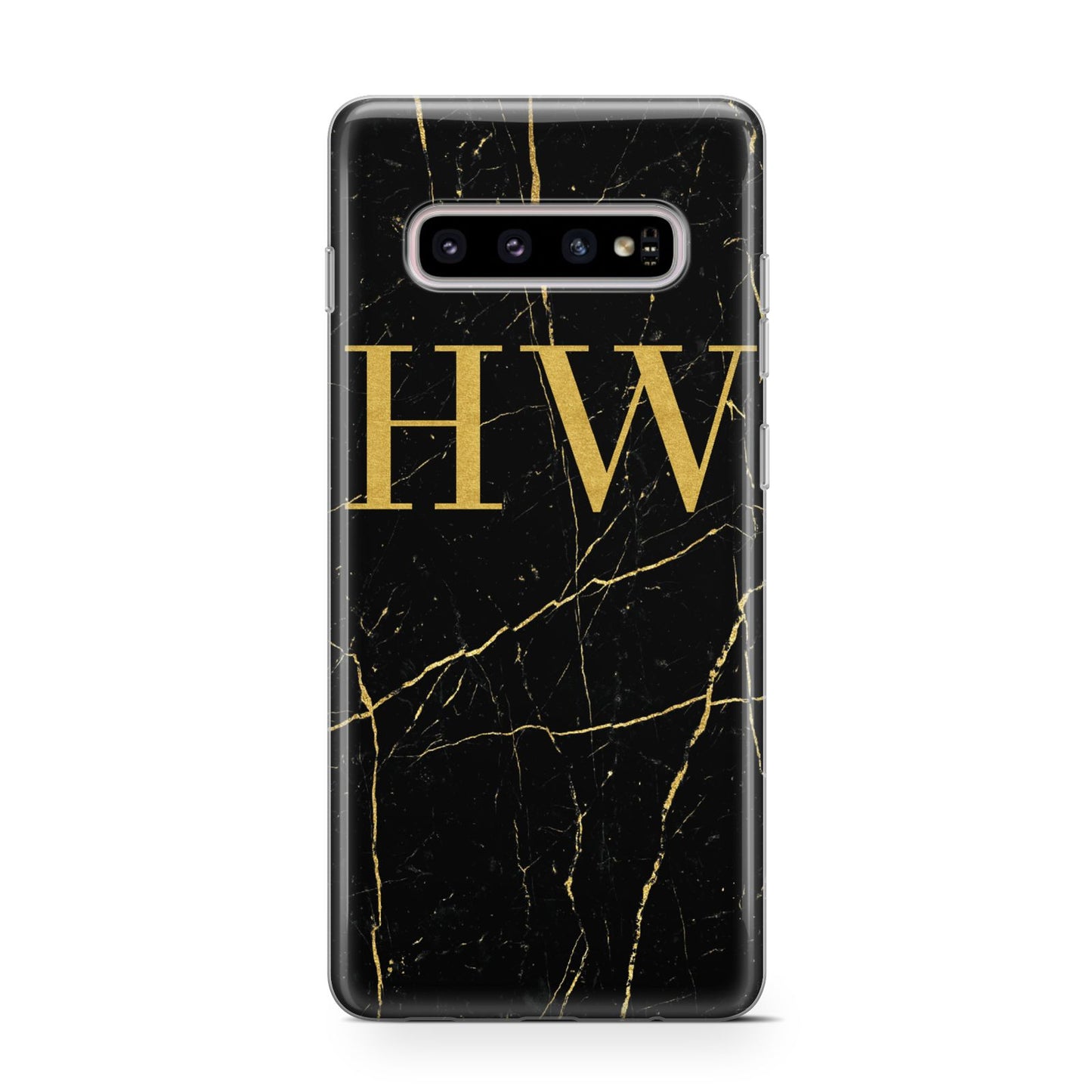 Gold Marble Monogram Personalised Samsung Galaxy S10 Case