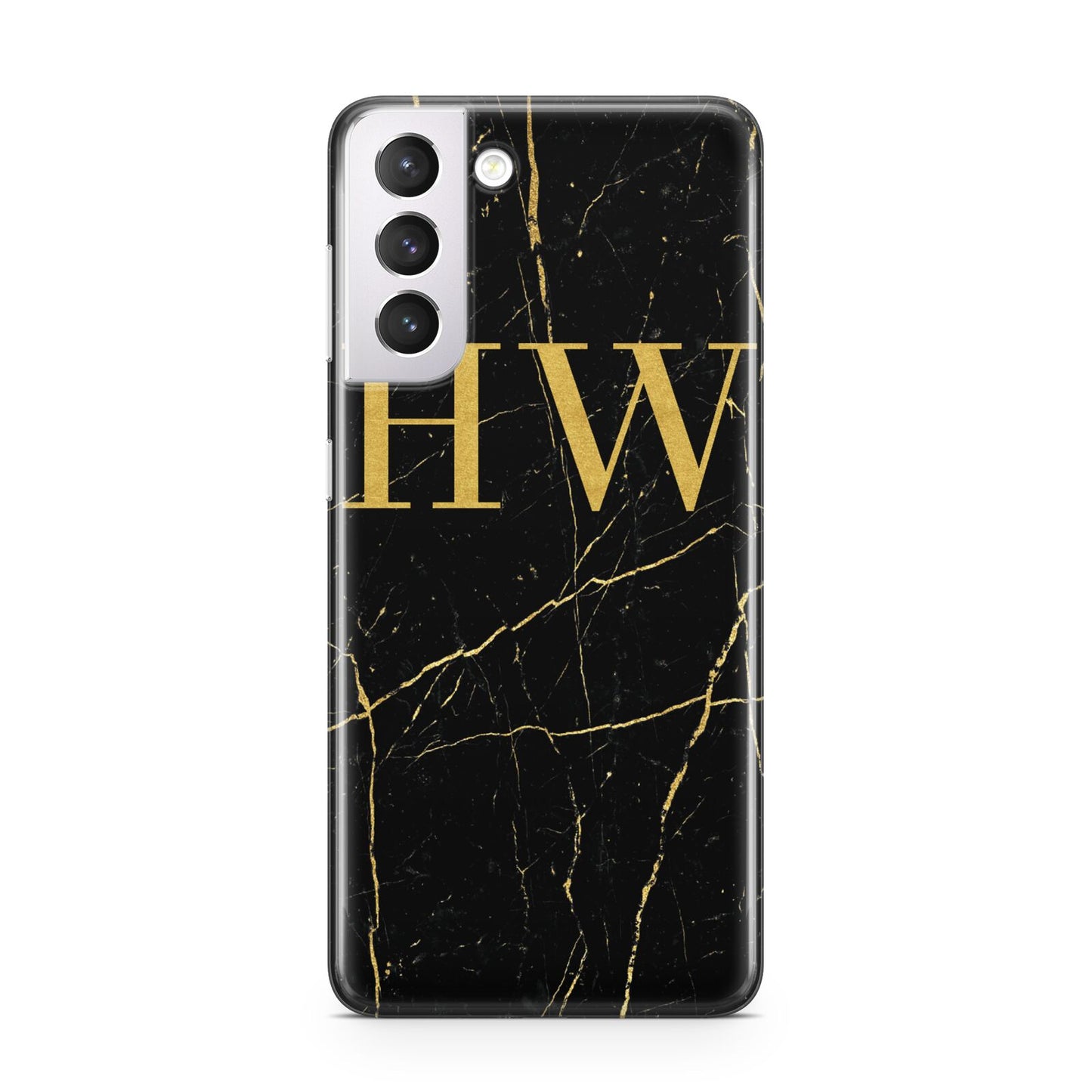 Gold Marble Monogram Personalised Samsung S21 Case