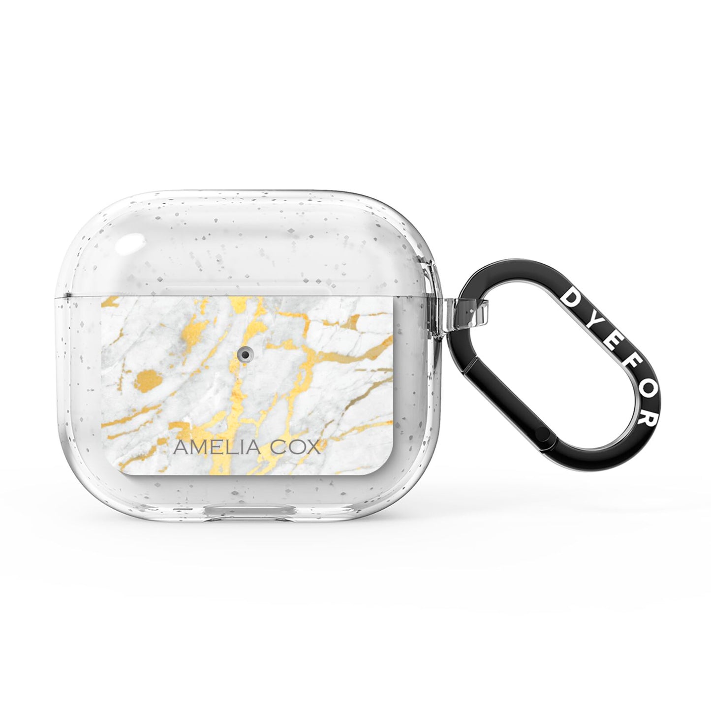 Gold Marble Name Personalised AirPods Glitter Case 3rd Gen