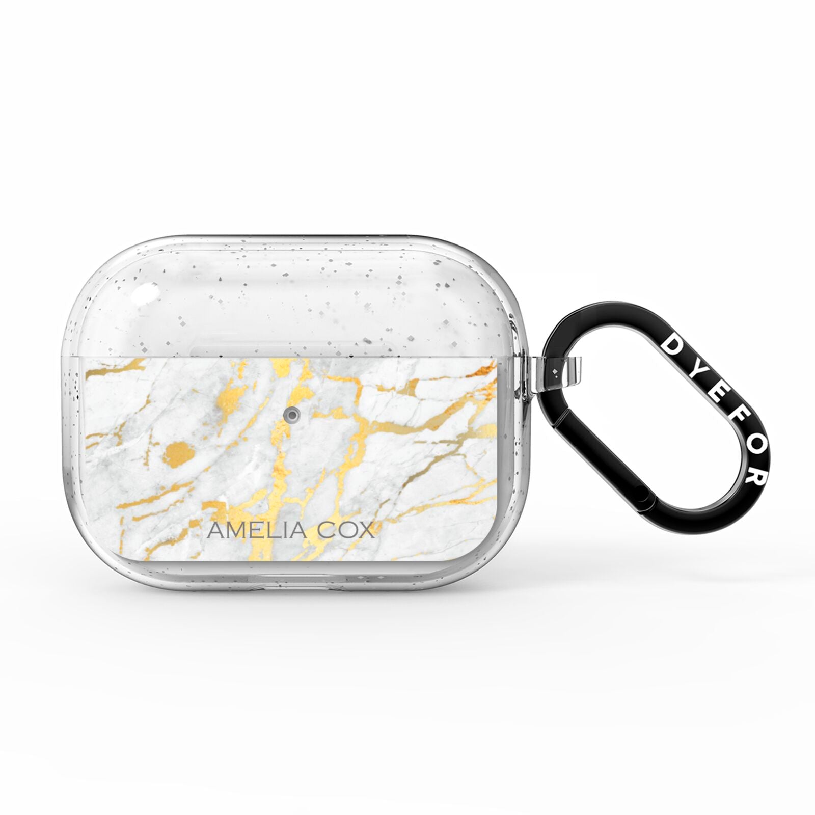 Gold Marble Name Personalised AirPods Pro Glitter Case