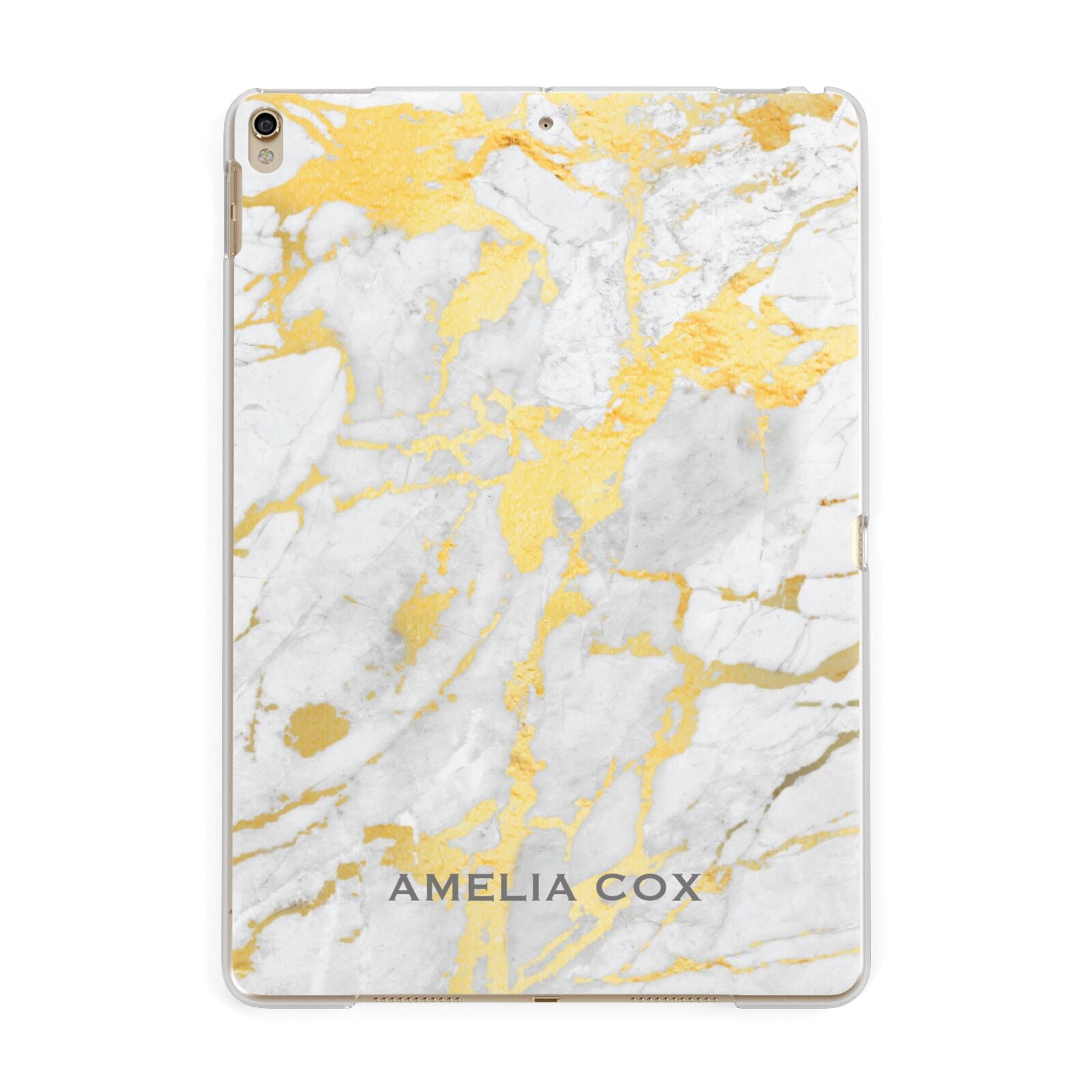 Gold Marble Name Personalised Apple iPad Gold Case