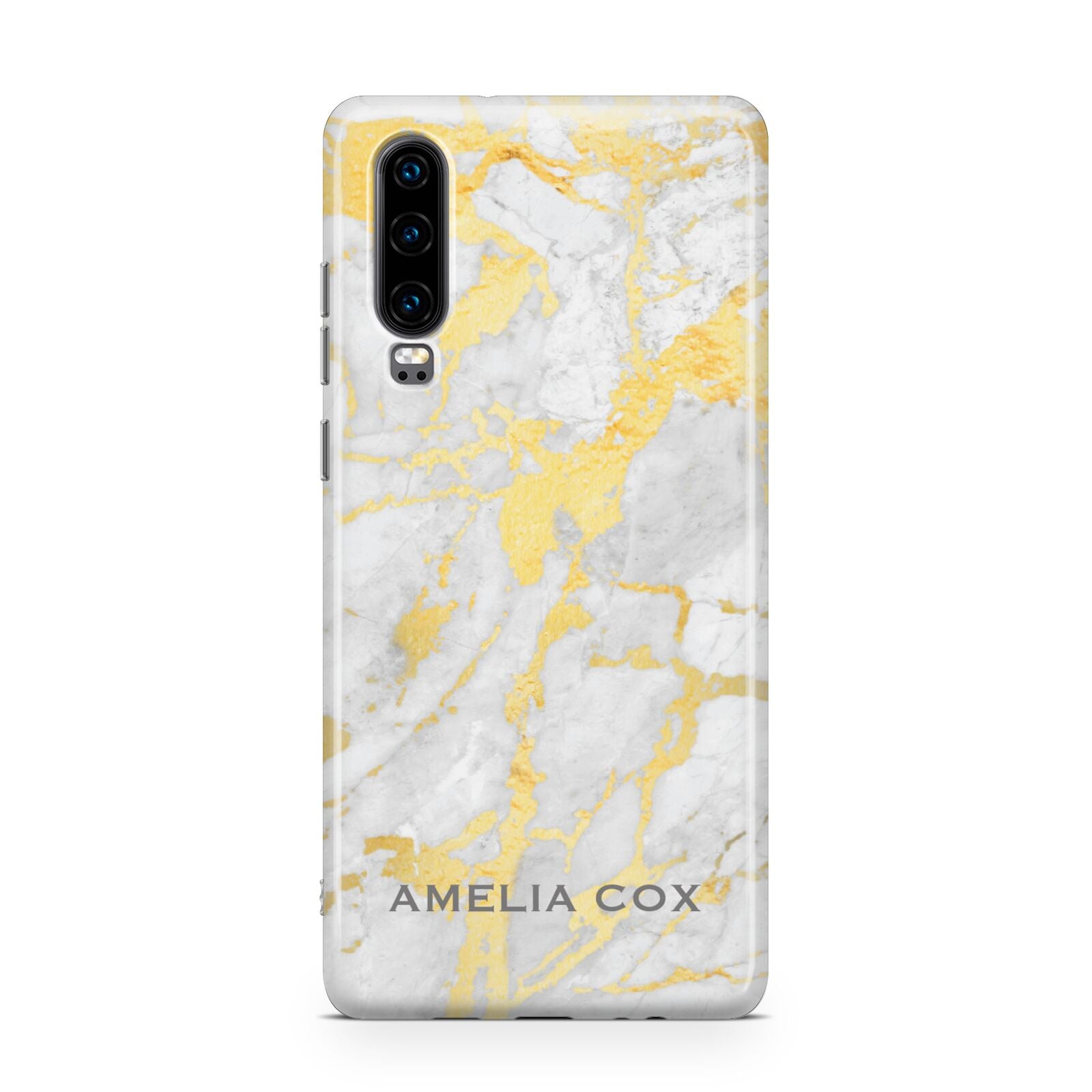Gold Marble Name Personalised Huawei P30 Phone Case