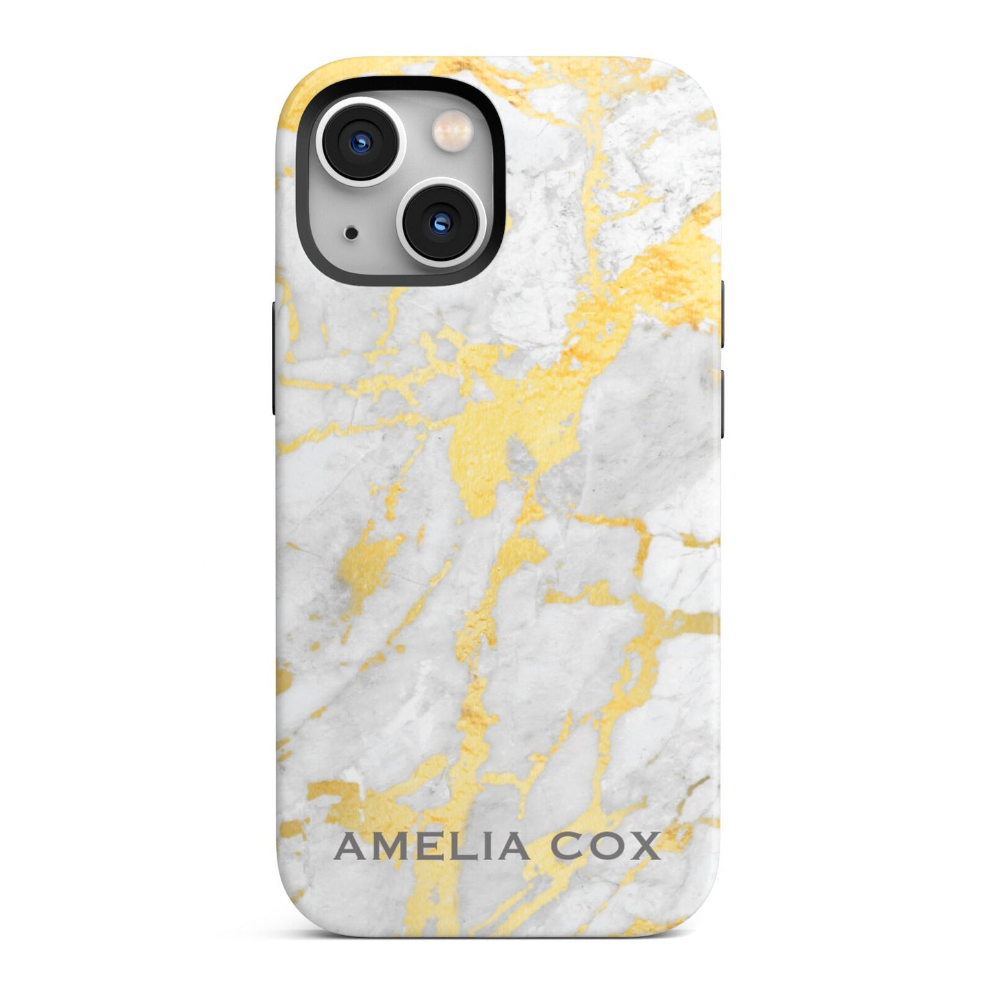 Gold Marble Name Personalised iPhone 13 Mini Full Wrap 3D Tough Case