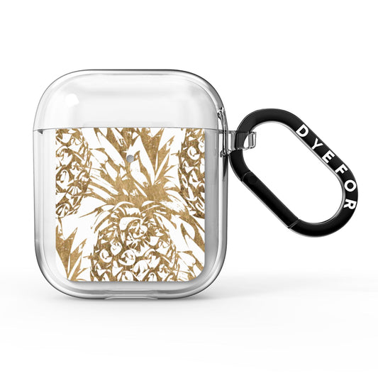 Gold Pineapple Fruit AirPods Clear Case