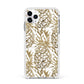 Gold Pineapple Fruit Apple iPhone 11 Pro Max in Silver with White Impact Case