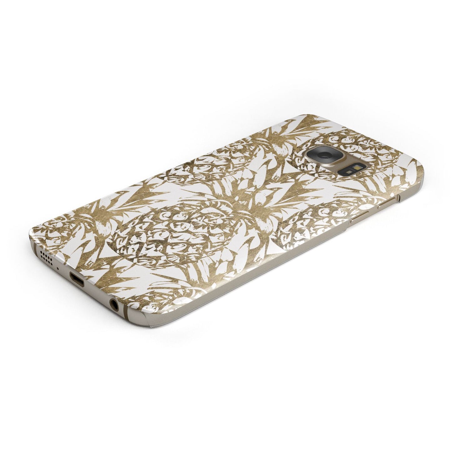 Gold Pineapple Fruit Protective Samsung Galaxy Case Angled Image