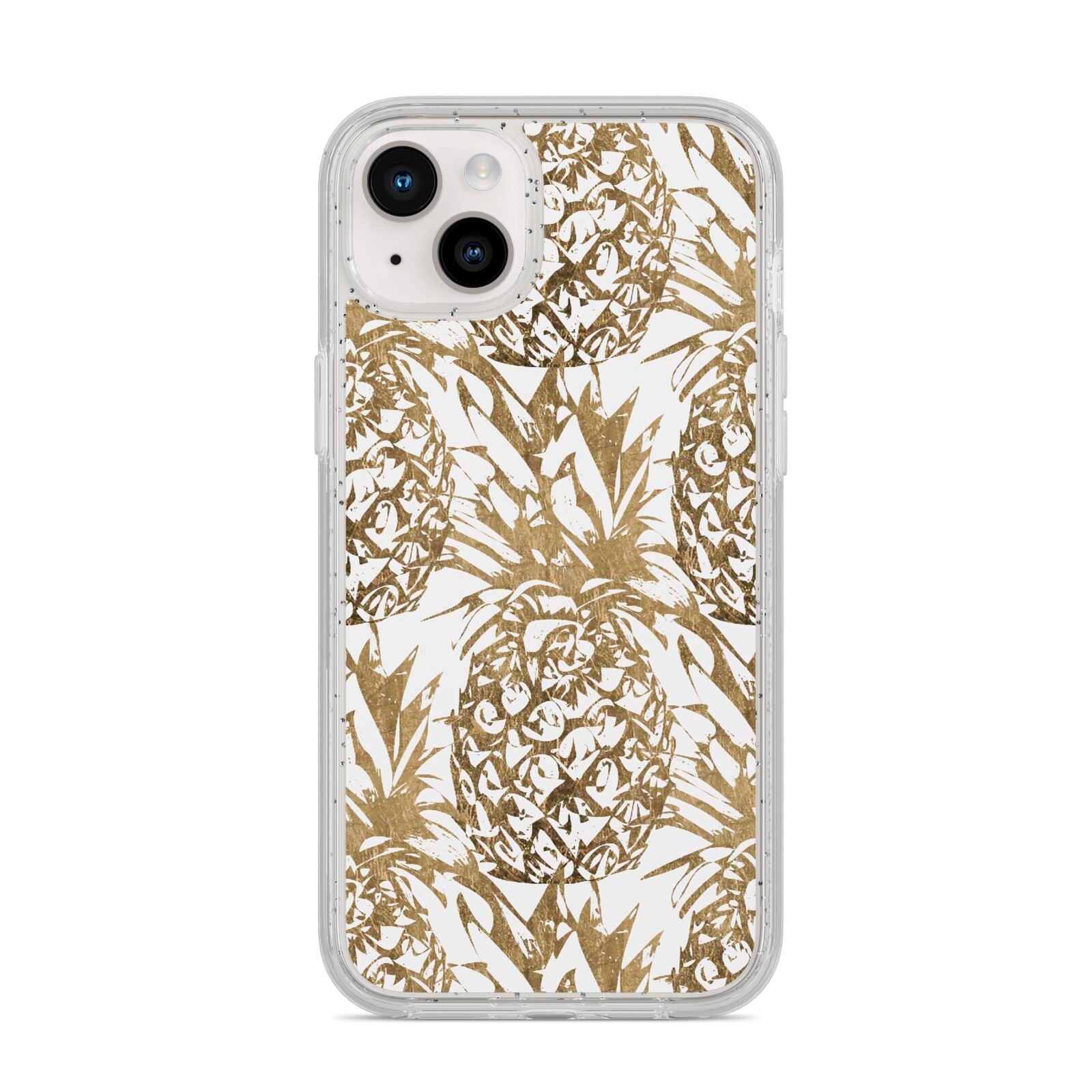Gold Pineapple Fruit iPhone 14 Plus Glitter Tough Case Starlight
