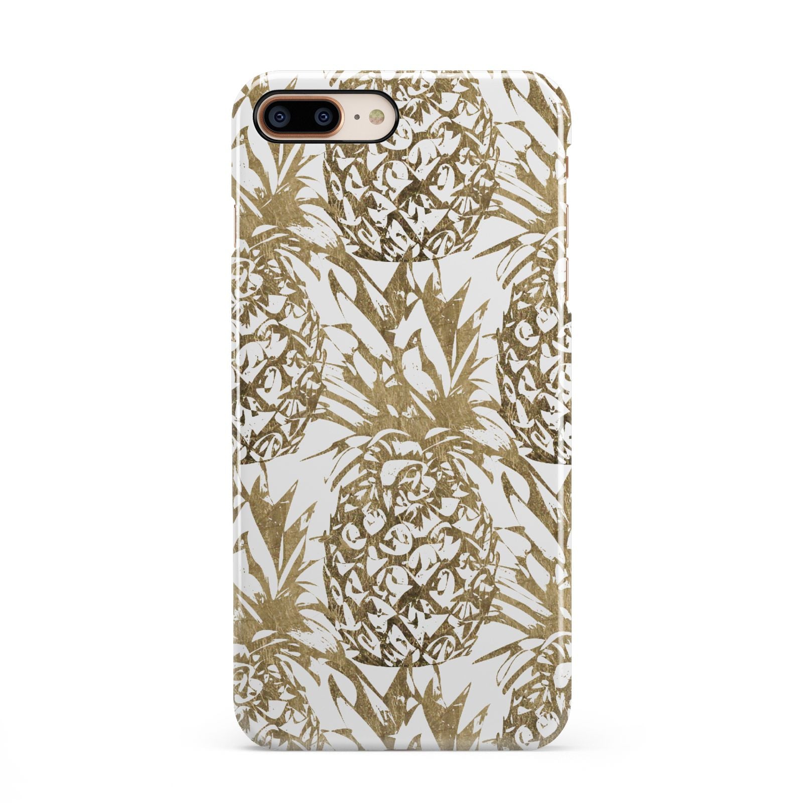 Gold Pineapple Fruit iPhone 8 Plus 3D Snap Case on Gold Phone