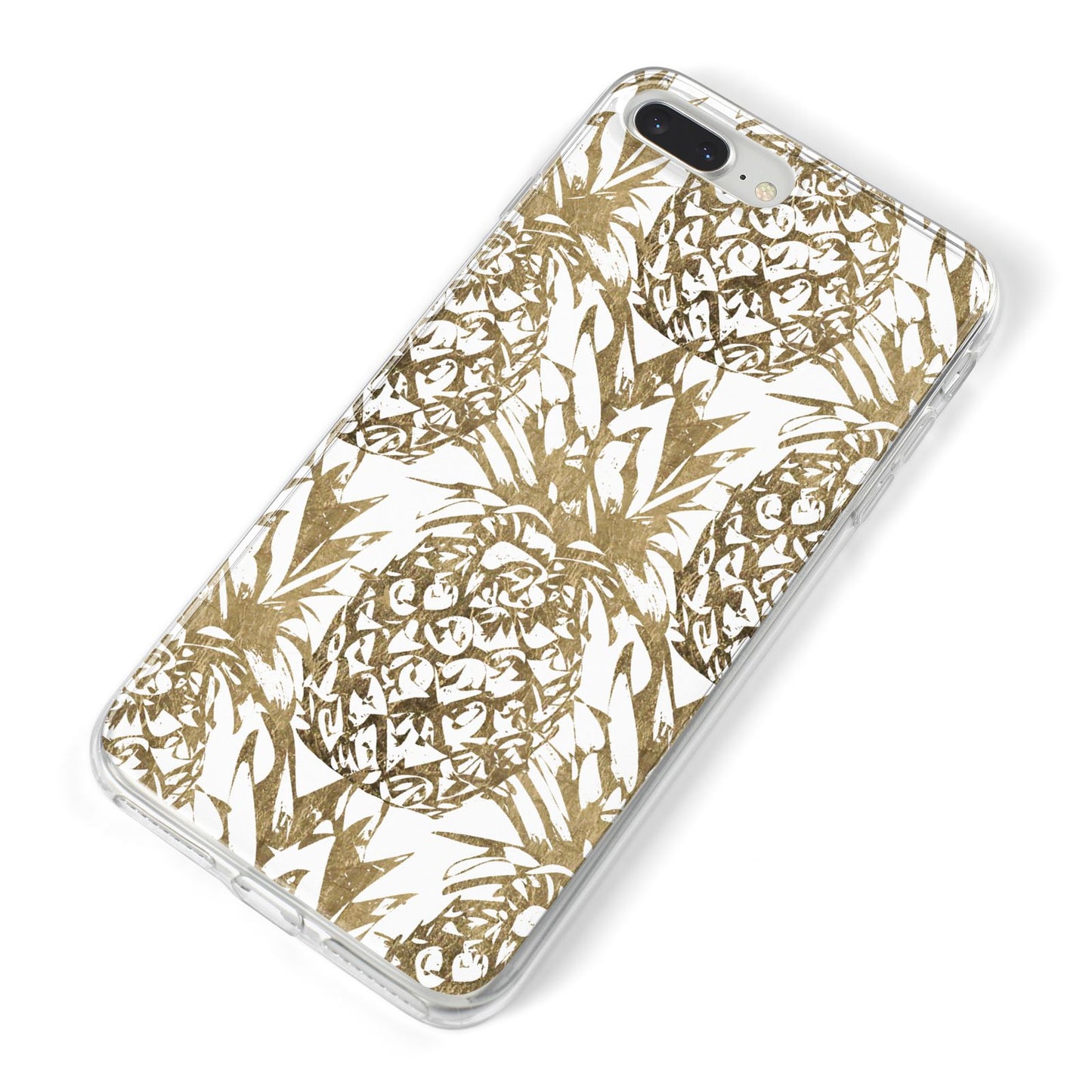 Gold Pineapple Fruit iPhone 8 Plus Bumper Case on Silver iPhone Alternative Image