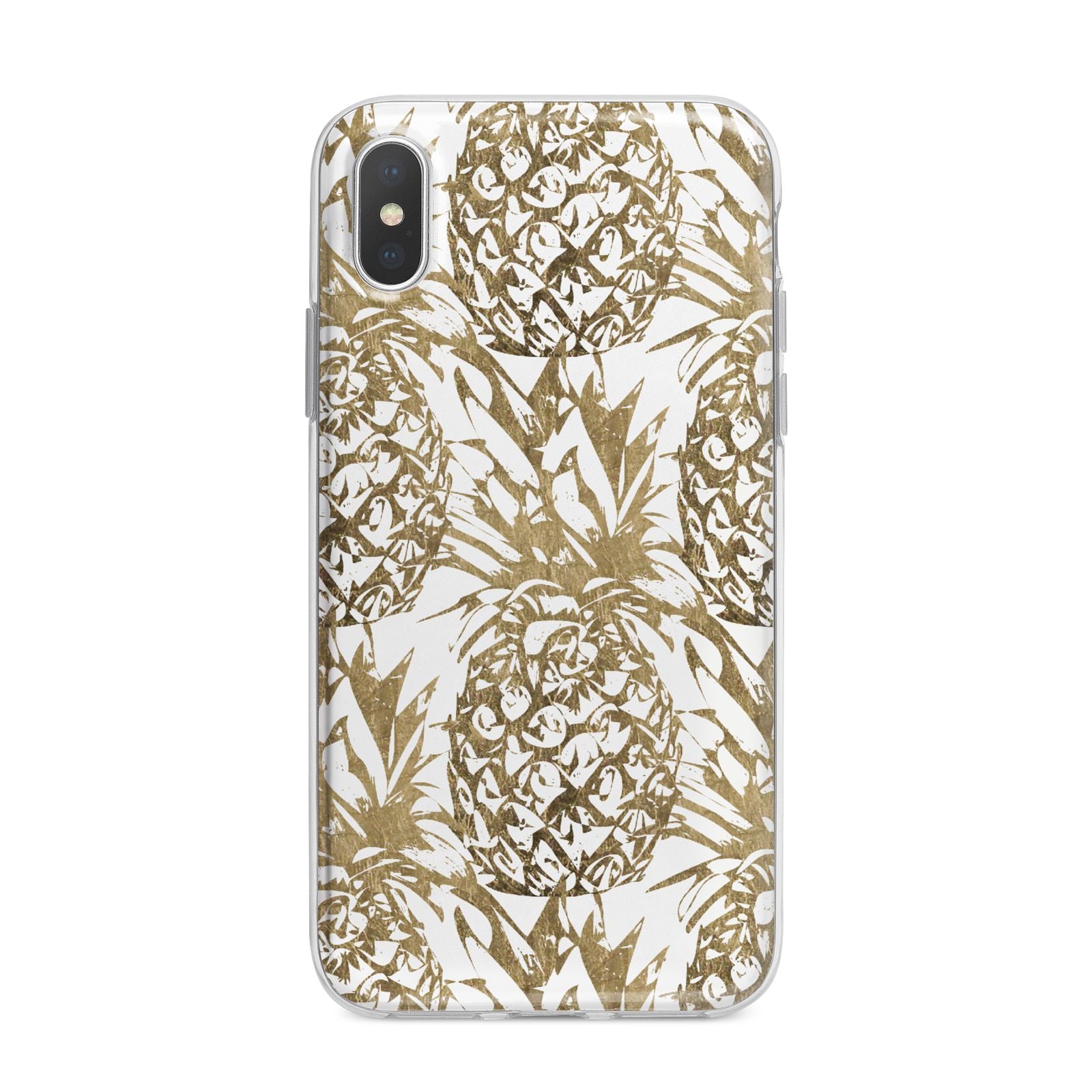 Gold Pineapple Fruit iPhone X Bumper Case on Silver iPhone Alternative Image 1