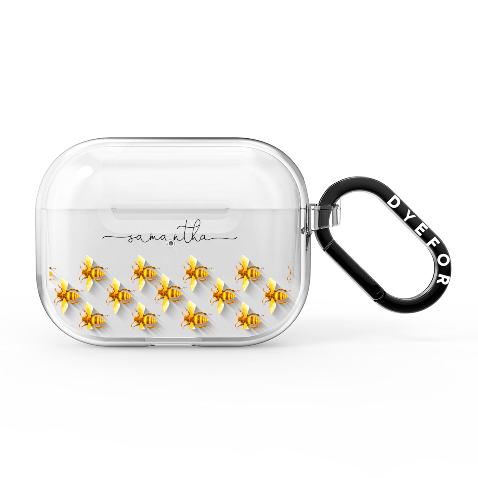 Golden Bees Personalised Name AirPods Pro Clear Case