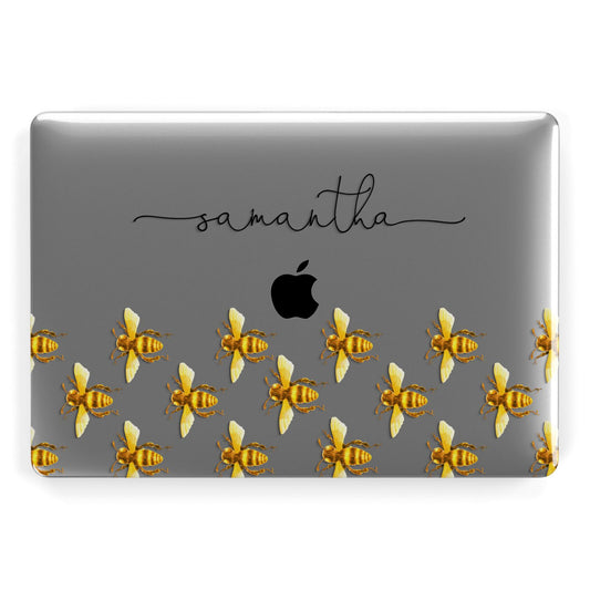 Golden Bees Personalised Name Apple MacBook Case