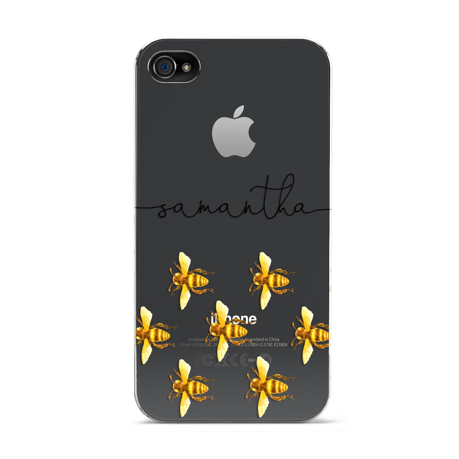 Golden Bees Personalised Name Apple iPhone 4s Case