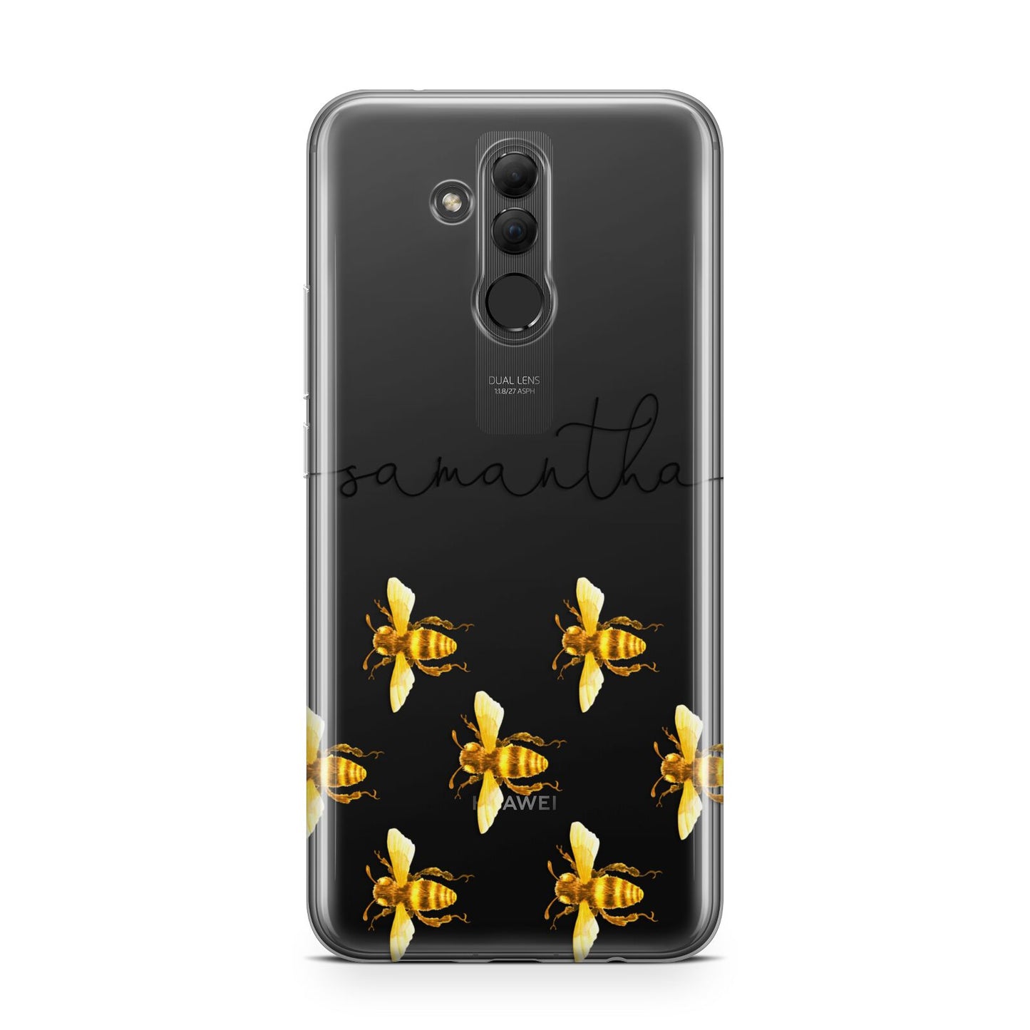 Golden Bees Personalised Name Huawei Mate 20 Lite