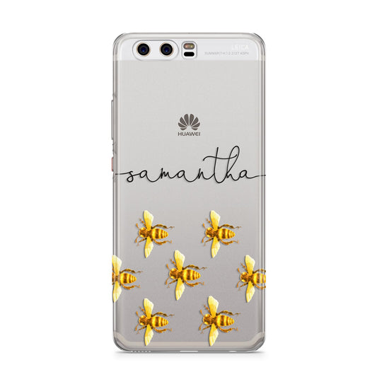 Golden Bees Personalised Name Huawei P10 Phone Case