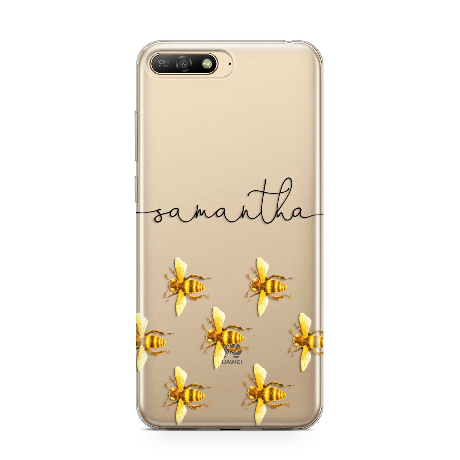 Golden Bees Personalised Name Huawei Y6 2018