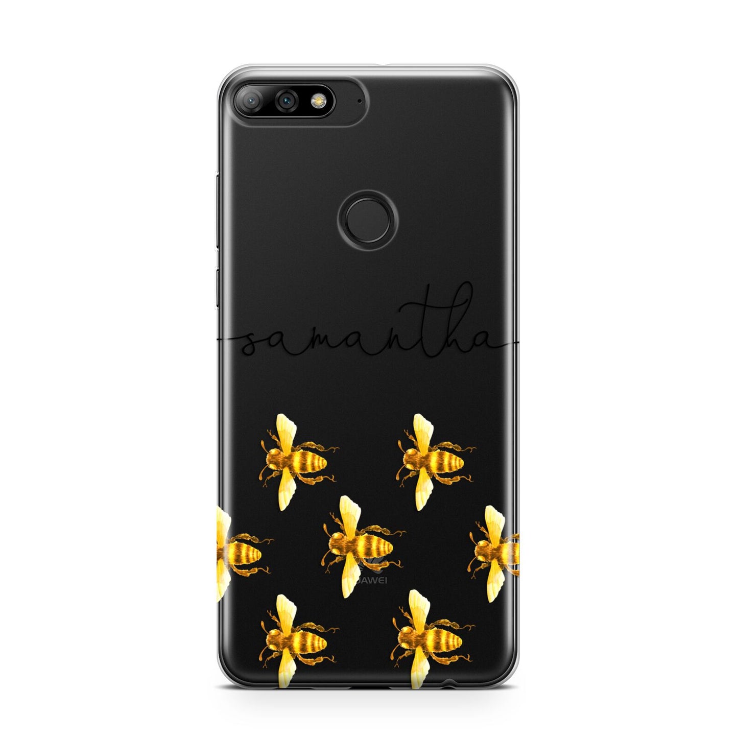 Golden Bees Personalised Name Huawei Y7 2018