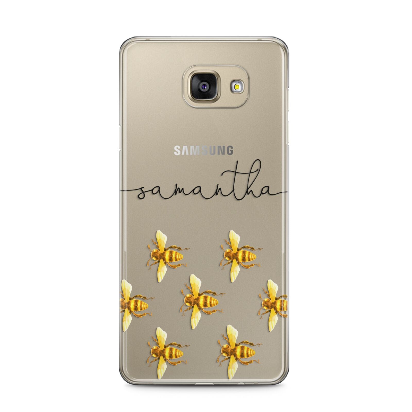 Golden Bees Personalised Name Samsung Galaxy A5 2016 Case on gold phone