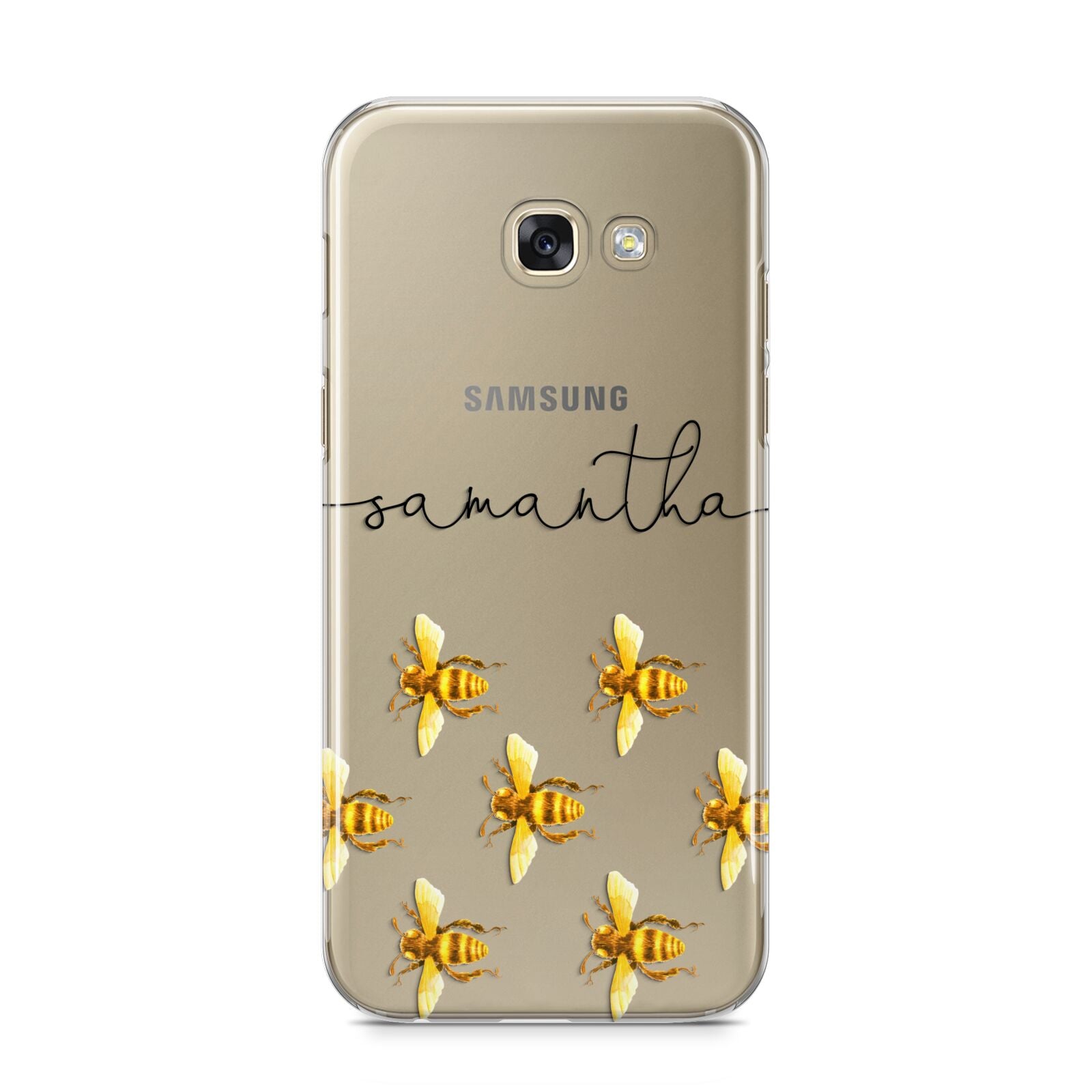 Golden Bees Personalised Name Samsung Galaxy A5 2017 Case on gold phone