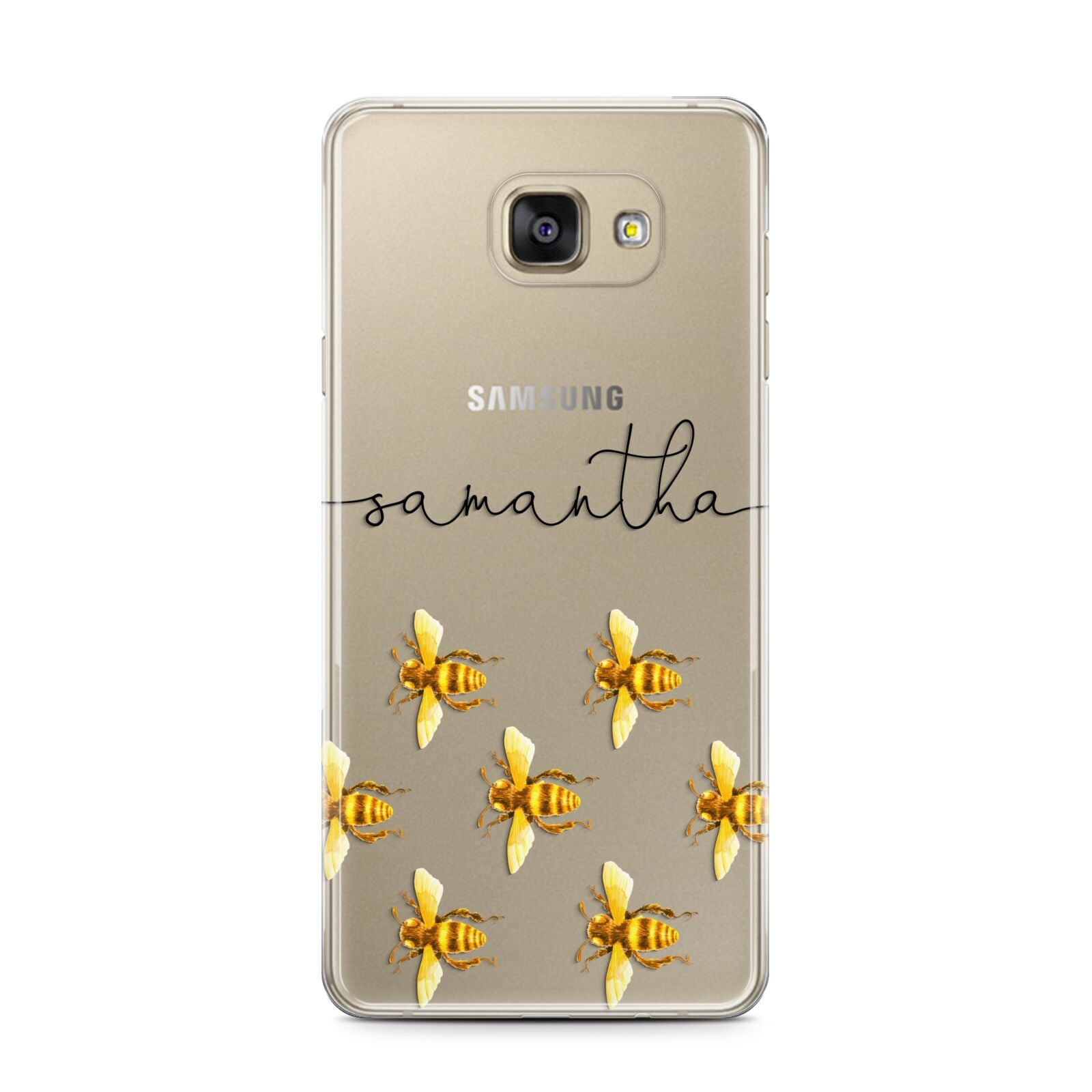 Golden Bees Personalised Name Samsung Galaxy A7 2016 Case on gold phone