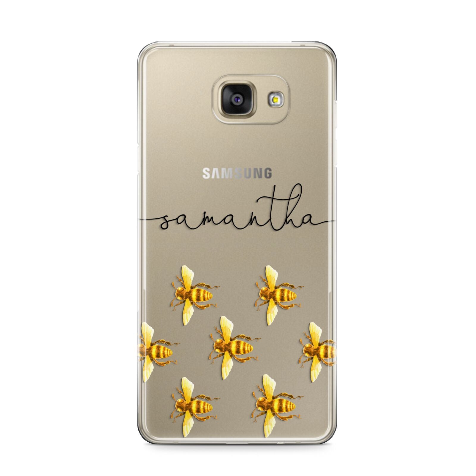 Golden Bees Personalised Name Samsung Galaxy A9 2016 Case on gold phone