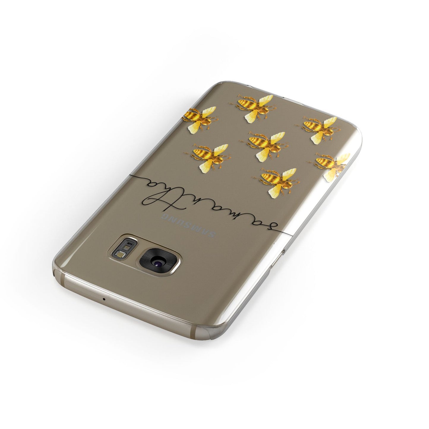 Golden Bees Personalised Name Samsung Galaxy Case Front Close Up