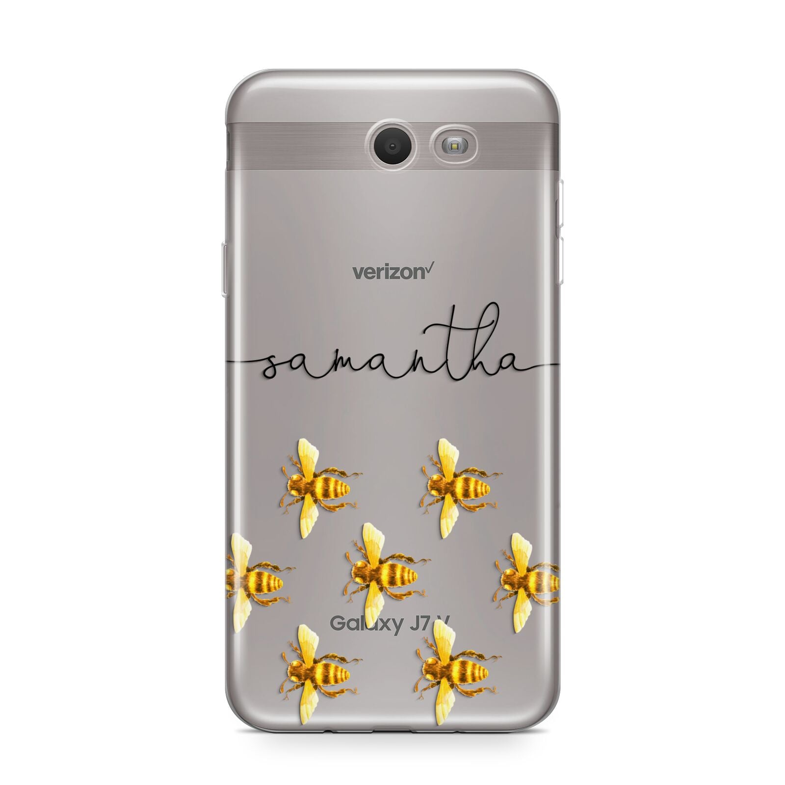 Golden Bees Personalised Name Samsung Galaxy J7 2017 Case