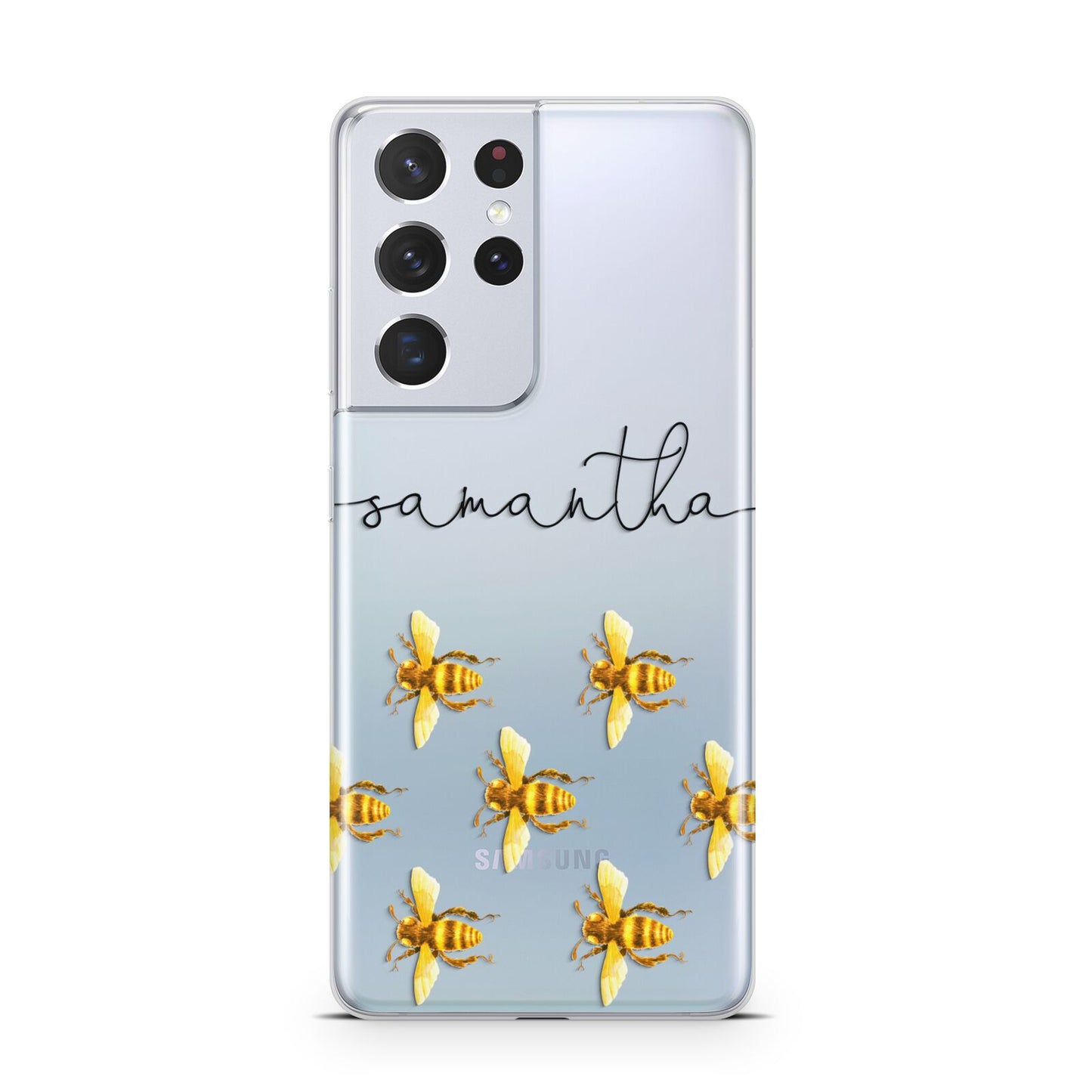 Golden Bees Personalised Name Samsung S21 Ultra Case