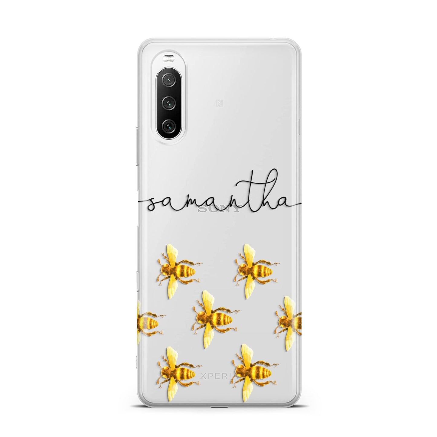 Golden Bees Personalised Name Sony Xperia 10 III Case