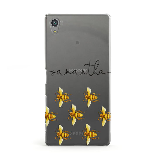 Golden Bees Personalised Name Sony Xperia Case