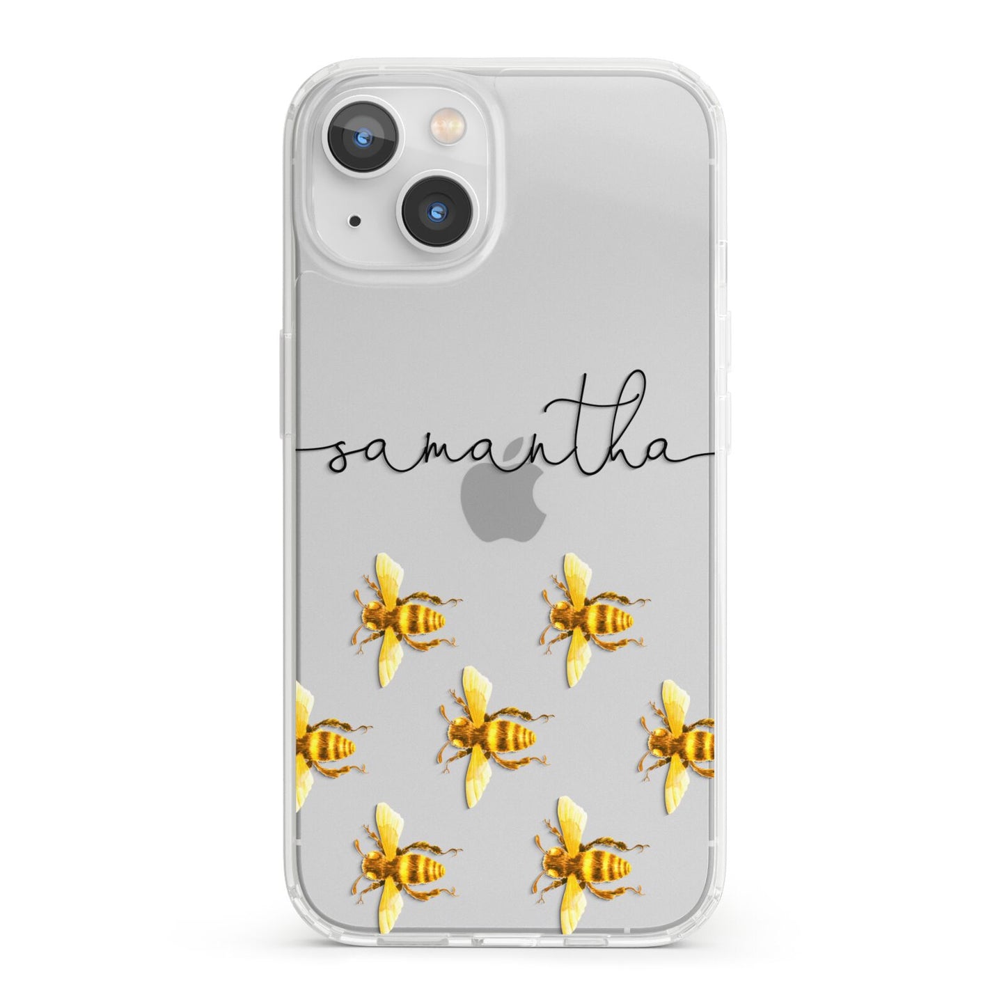 Golden Bees Personalised Name iPhone 13 Clear Bumper Case