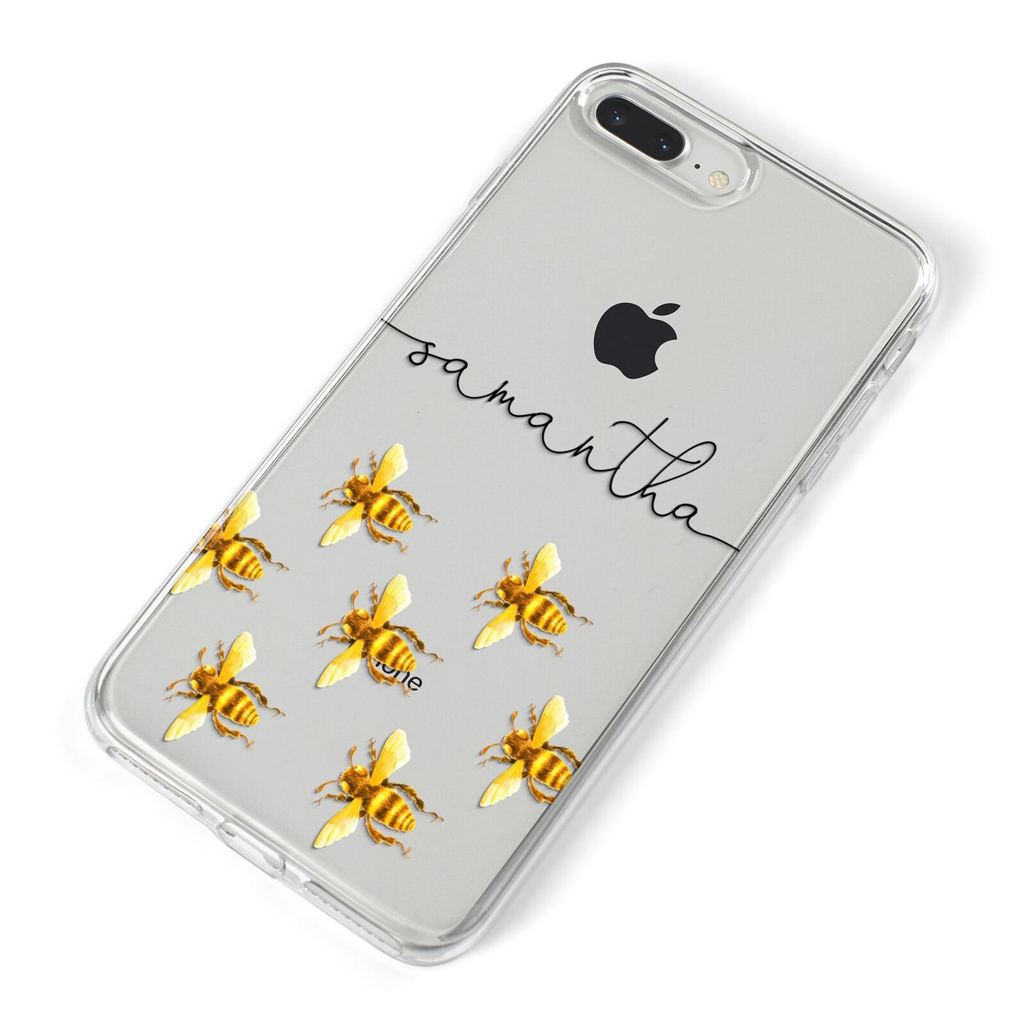 Golden Bees Personalised Name iPhone 8 Plus Bumper Case on Silver iPhone Alternative Image