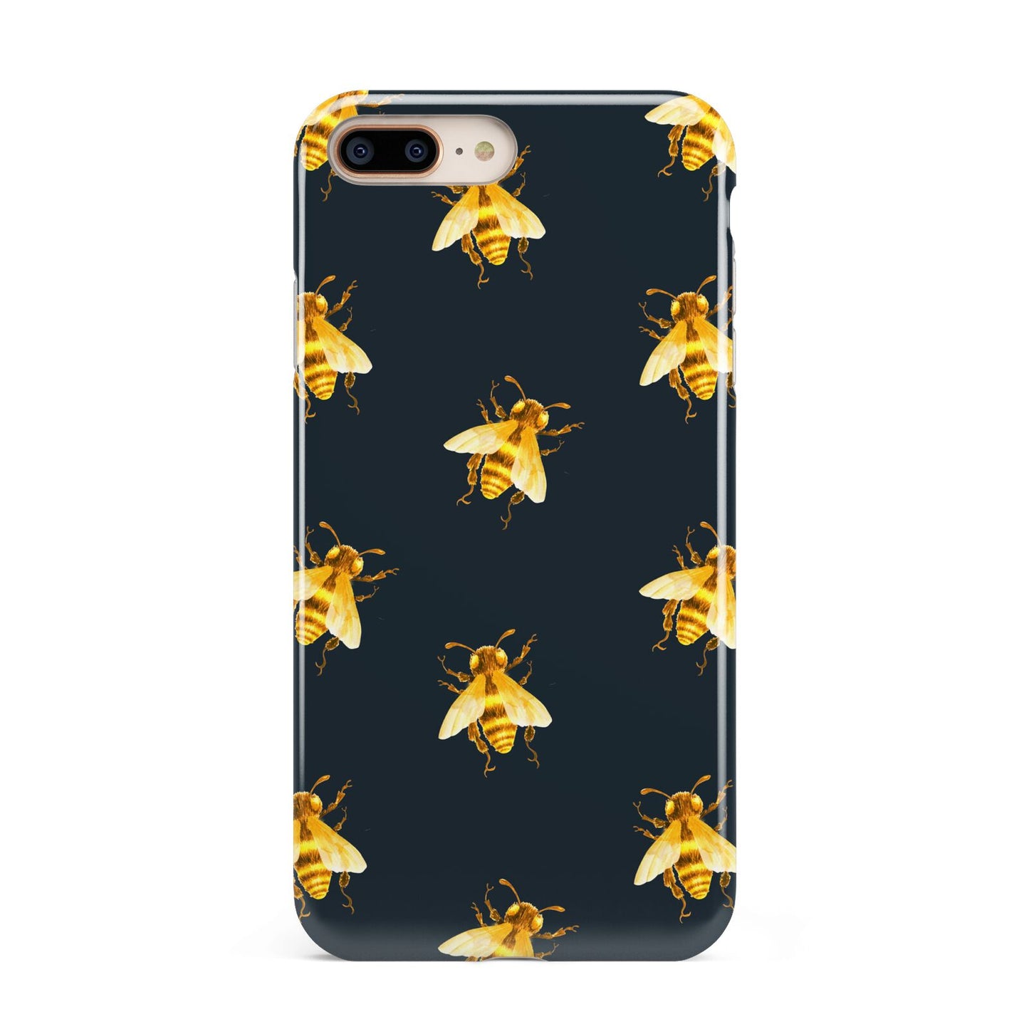 Golden Bees with Navy Background Apple iPhone 7 8 Plus 3D Tough Case