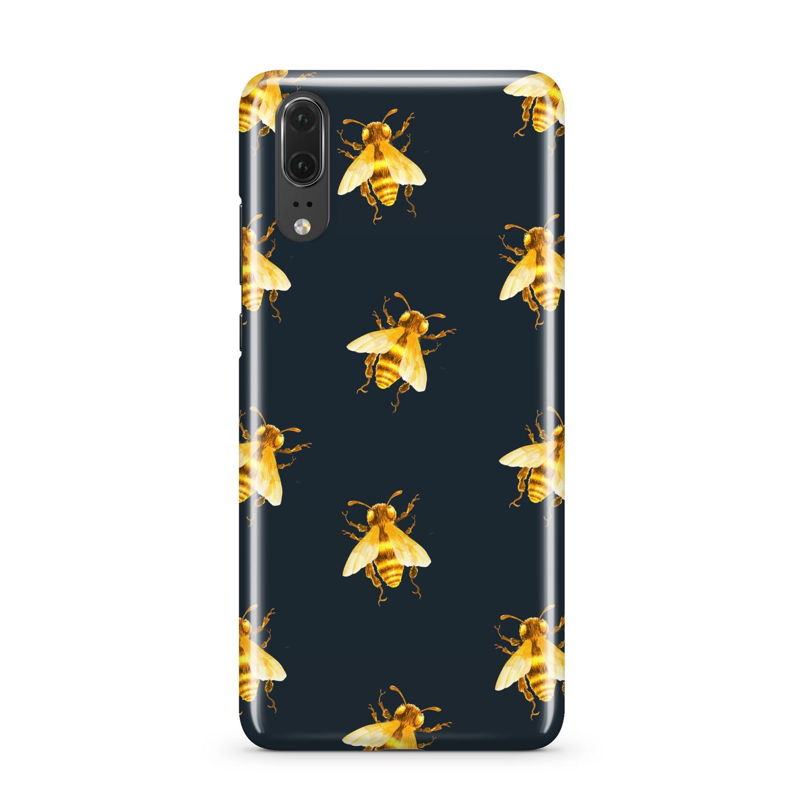 Golden Bees with Navy Background Huawei P20 Phone Case