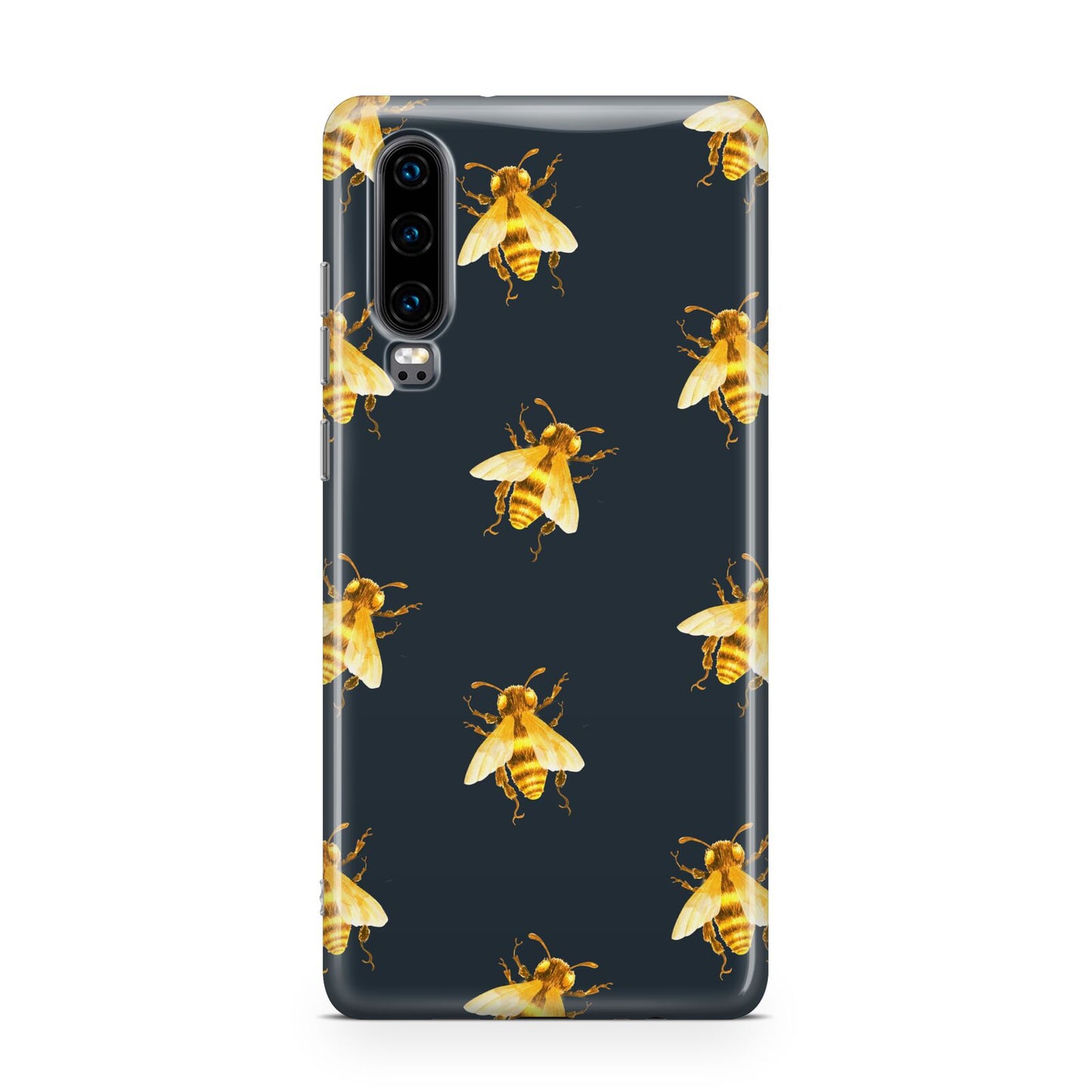 Golden Bees with Navy Background Huawei P30 Phone Case